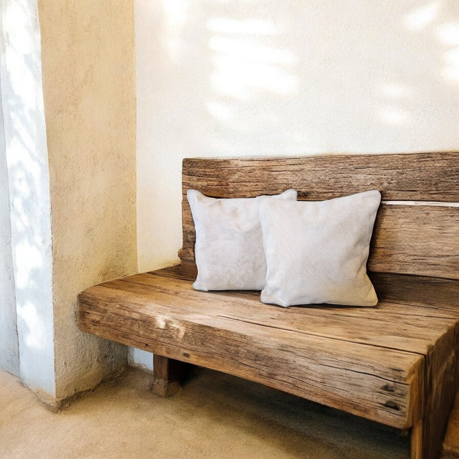18x18 Genuine Cowhide Pillow Covers Toasted Marshmallow Palomino Double Sided Highlands Cowhide Pillow - Ranch Junkie Mercantile LLC 