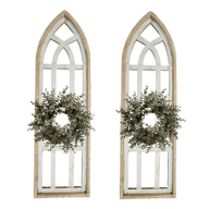 Set Of 2 White Waters Cathedral Windows - Farmhouse Cathedral Windows Rustic White 4 Sizes wall windowsRanch Junkie