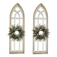 Set Of 2 White Waters Cathedral Windows - Farmhouse Cathedral Windows Rustic White 4 Sizes - Ranch Junkie Mercantile LLC 