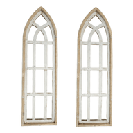 Set Of 2 White Waters Cathedral Windows - Farmhouse Cathedral Windows Rustic White 4 Sizes wall windowsRanch Junkie