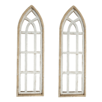 Set Of 2 White Waters Cathedral Windows - Farmhouse Cathedral Windows Rustic White 4 Sizes - Ranch Junkie Mercantile LLC 
