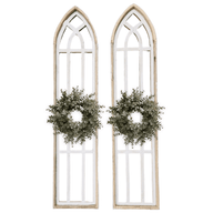 Set Of 2 White Waters Cathedral Windows - Farmhouse Cathedral Windows Rustic White 4 Sizes wall windowsRanch Junkie