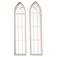 Set Of 2 White Waters Cathedral Windows - Farmhouse Cathedral Windows Rustic White 4 Sizes wall windowsRanch Junkie