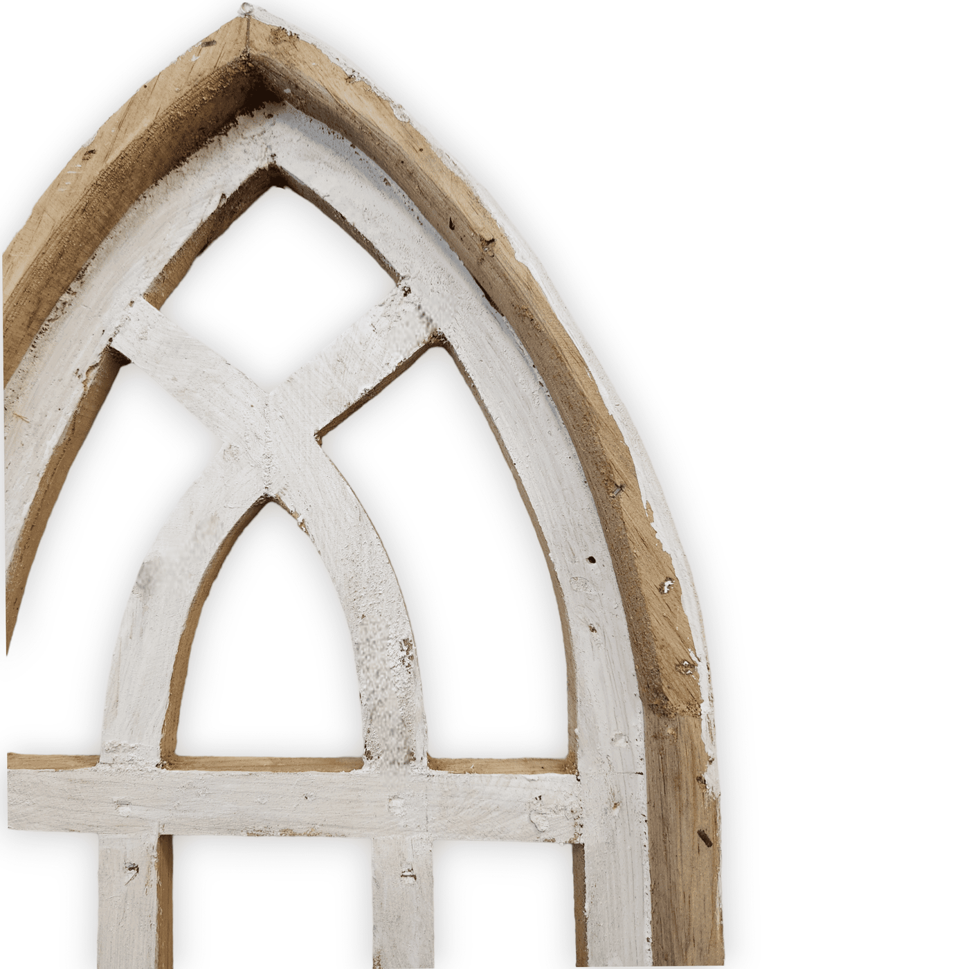 Set Of 2 White Waters Cathedral Windows - Farmhouse Cathedral Windows Rustic White 4 Sizes wall windowsRanch Junkie