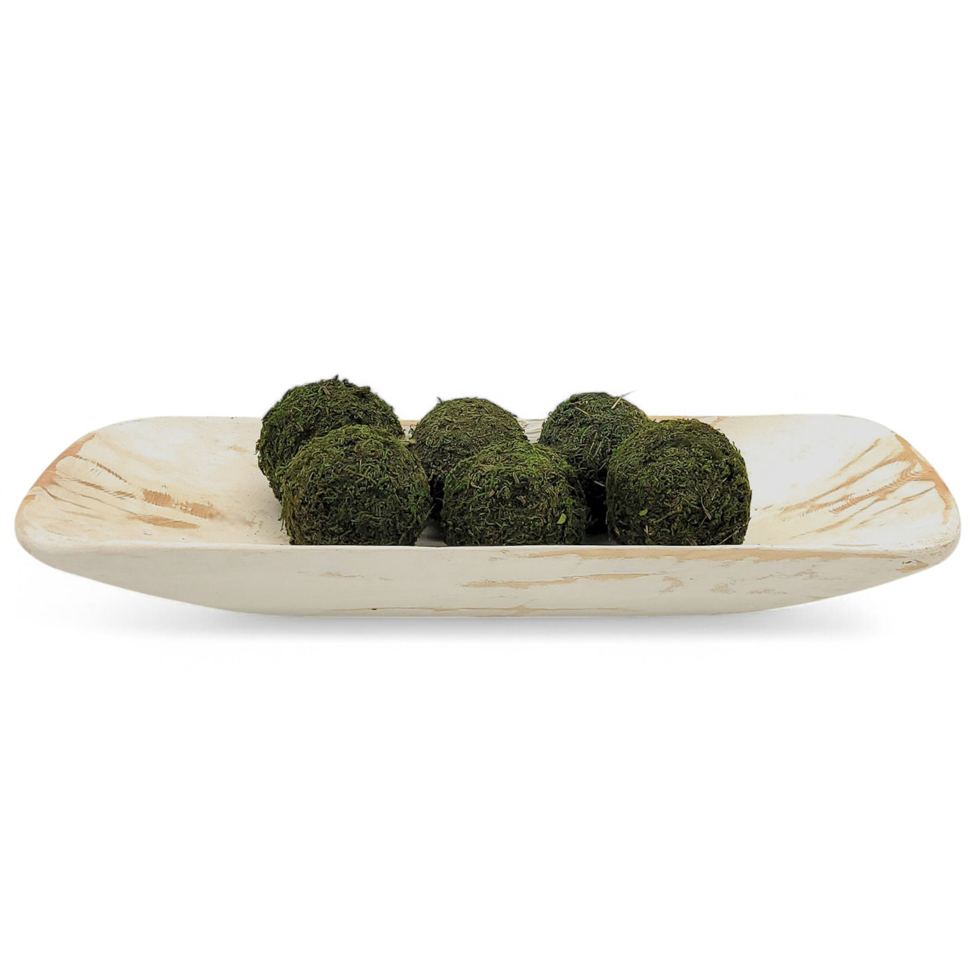 2 Color Options- 17"-20.5" Baguette Dough Bowl, The Barren Decorative Bowl, Table Center Piece Farmhouse Brown Or Rustic White - Ranch Junkie Mercantile LLC 