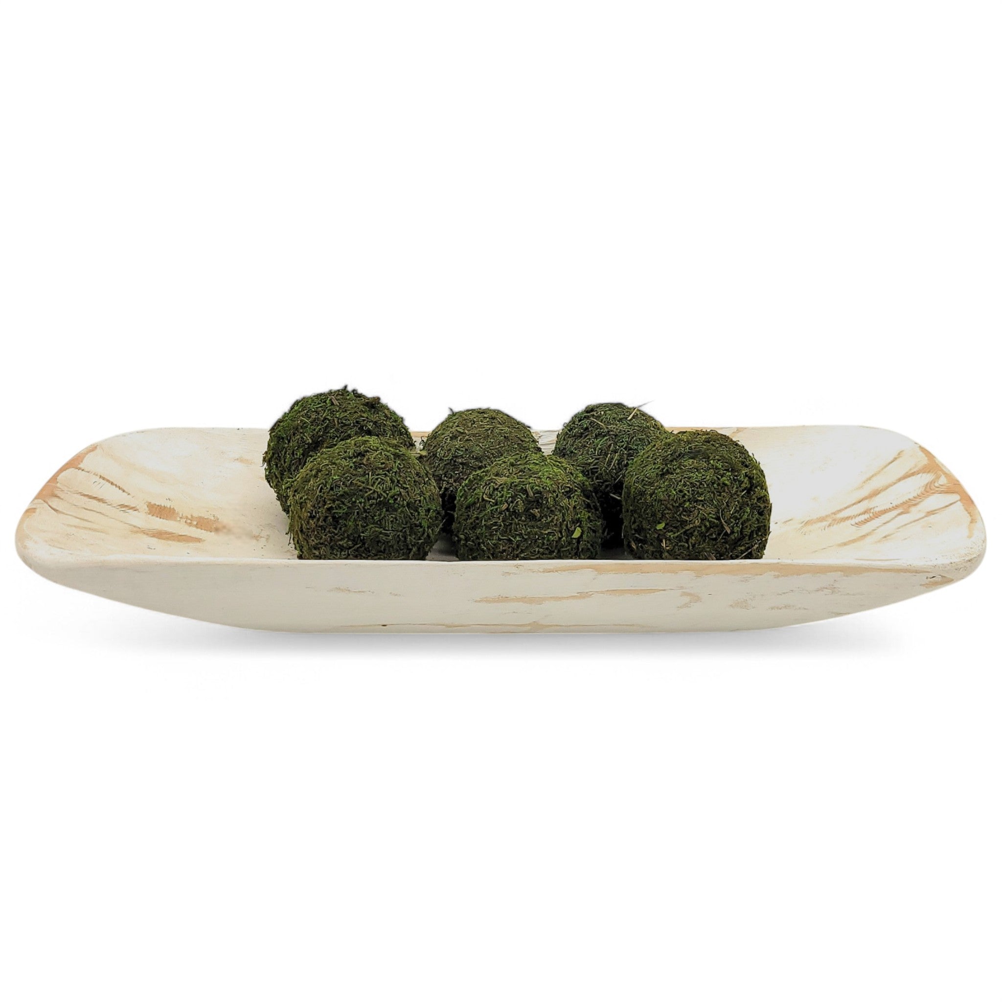 2 Color Options- 17"-20.5" Baguette Dough Bowl, The Barren Decorative Bowl, Table Center Piece Farmhouse Brown Or Rustic White - Ranch Junkie Mercantile LLC 