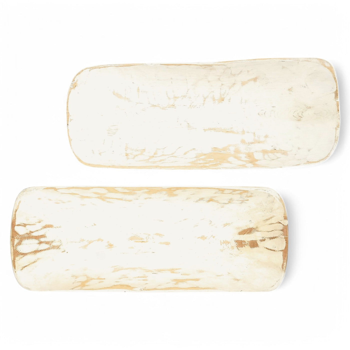 2 Color Options- 17"-20.5" Baguette Dough Bowl, The Barren Decorative Bowl, Table Center Piece Farmhouse Brown Or Rustic White - Ranch Junkie Mercantile LLC 