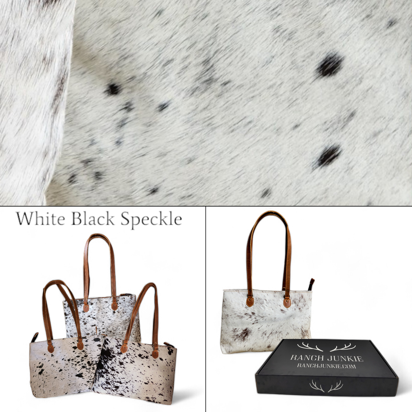 Bundle Deal Highlands Cowhide Large Tote Black + Envelope Cowhide Wallet - Ranch Junkie Mercantile LLC 