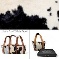 Genuine Cowhide Tote Handbag Black Cowhide Highlands Purse - Ranch Junkie Mercantile LLC 