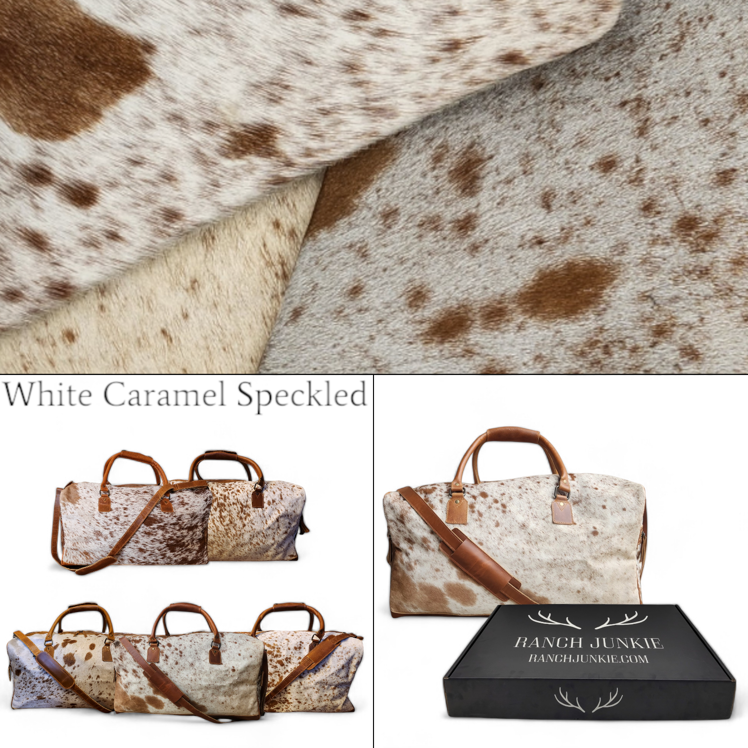 Genuine Cowhide Duffel Bag The Highlands Saddle Large Cowhide Duffel - Ranch Junkie Mercantile LLC 