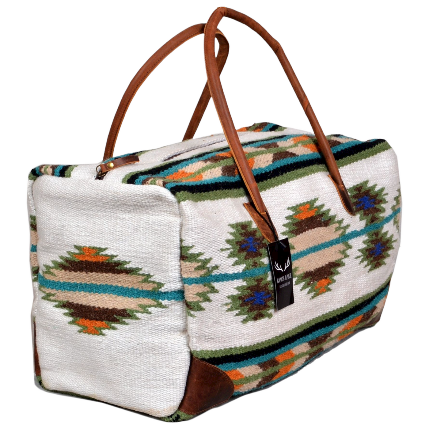 Bundle Deal Aspen Boho Aztec Saddle Blanket Large Weekender Southwestern Duffel Bag + Aspen Canteen Crossbody - Ranch Junkie Mercantile LLC 