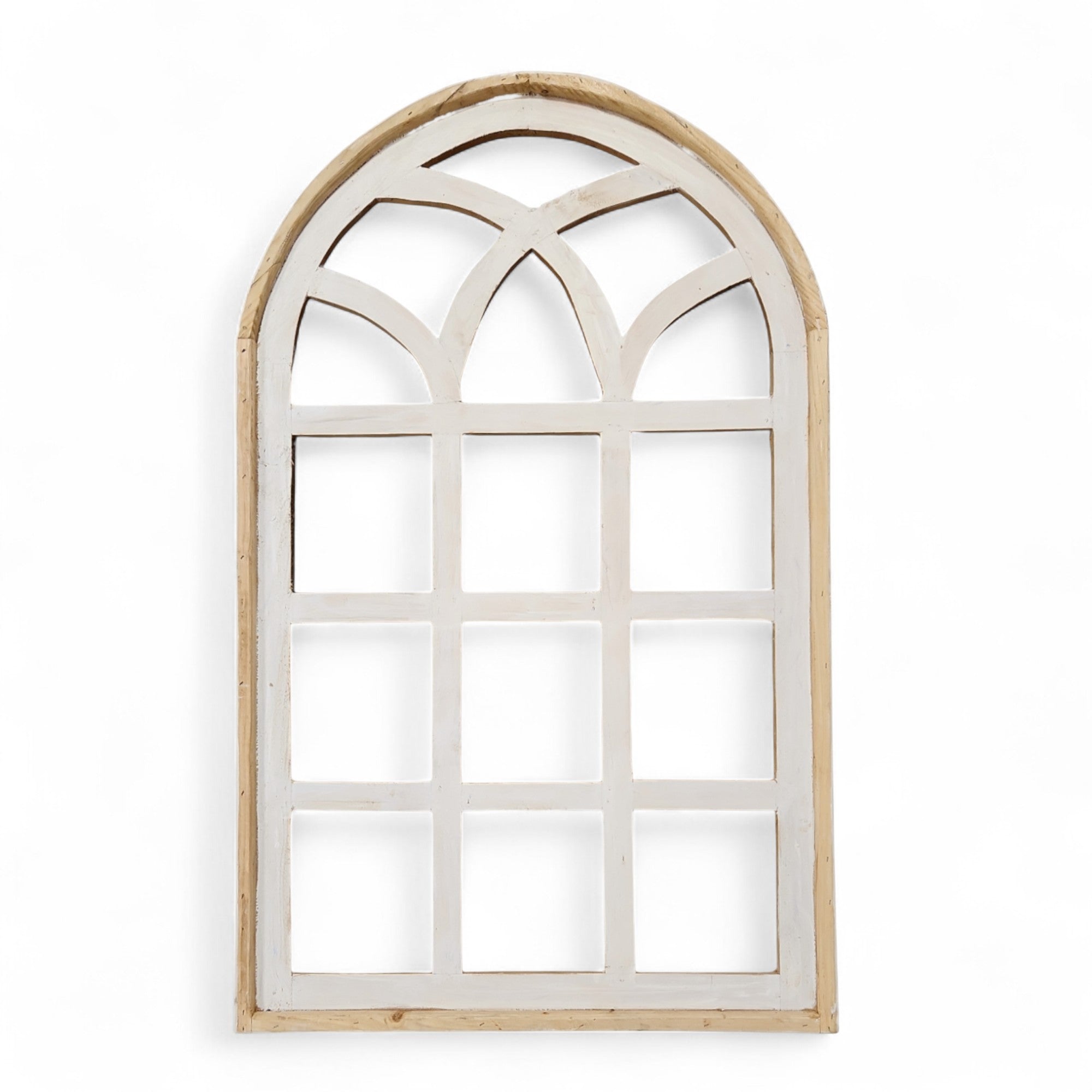 Farmhouse Wall Decor Window Arch - The Paradise Fields Large Wood Window Frame 2 Sizes 44" and 48" - Ranch Junkie Mercantile LLC 
