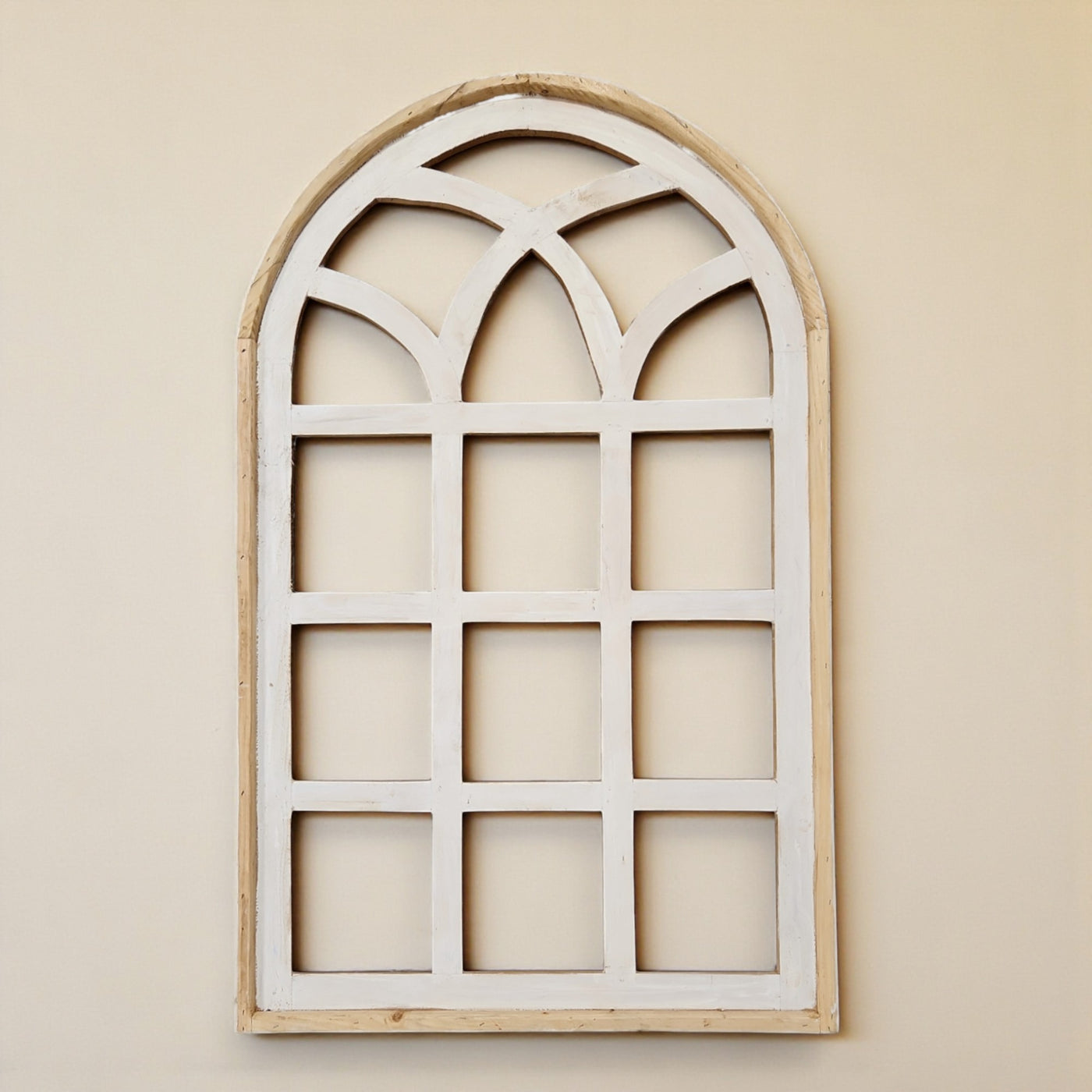 Farmhouse Wall Decor Window Arch - The Paradise Fields Large Wood Window Frame 2 Sizes 44" and 48" - Ranch Junkie Mercantile LLC 