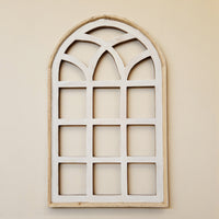 Farmhouse Wall Decor Window Arch - The Paradise Fields Large Wood Window Frame 2 Sizes 44" and 48" - Ranch Junkie Mercantile LLC 
