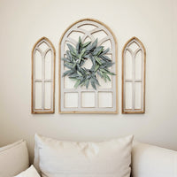 Set of 3 Farmhouse Wooden Paradise Window Collection Window Arches Farmhouse Wood Cathedrals - Ranch Junkie Mercantile LLC 