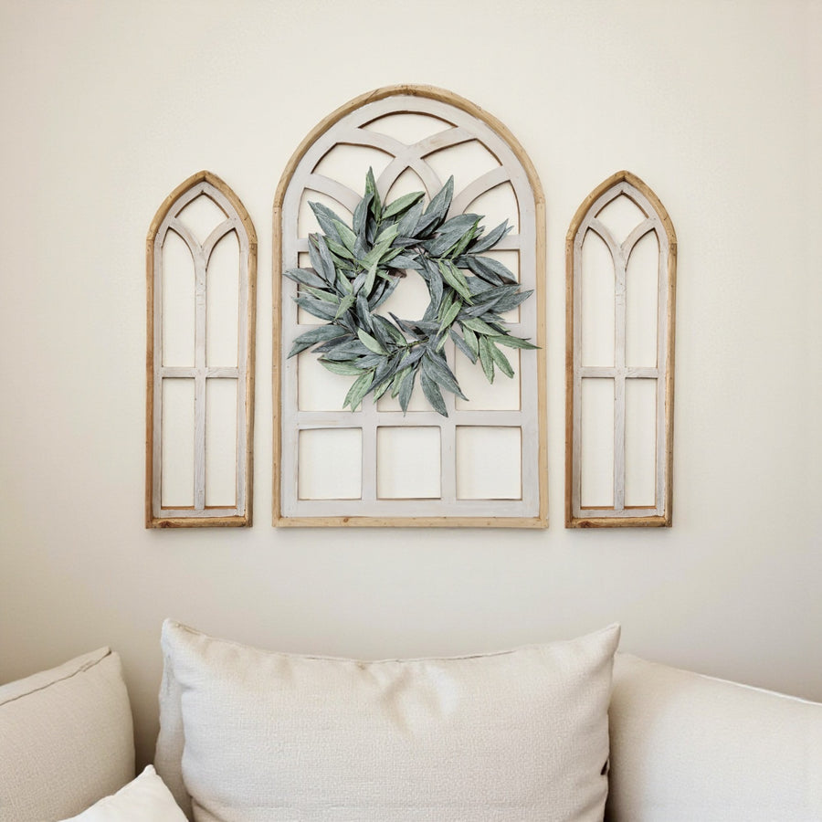 Set of 3 Farmhouse Wooden Paradise Window Collection Window Arches Farmhouse Wood Cathedrals