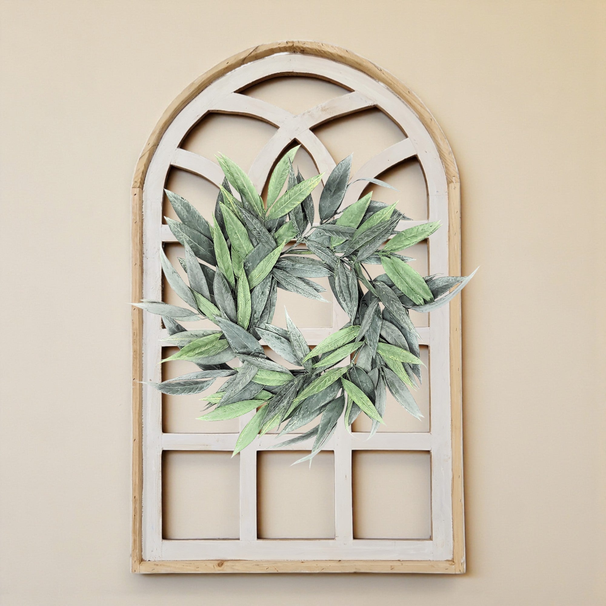 SOLD OUT☆ステンドグラス風ハワイアンフレーム☆〜バナナの木〜 Paradise Fields Window Arch Wreath Farmhouse Wall Decor 44