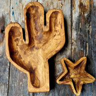 Large Wood Cactus Dough Bowl Or Wall Hanging - Ranch Junkie Mercantile LLC