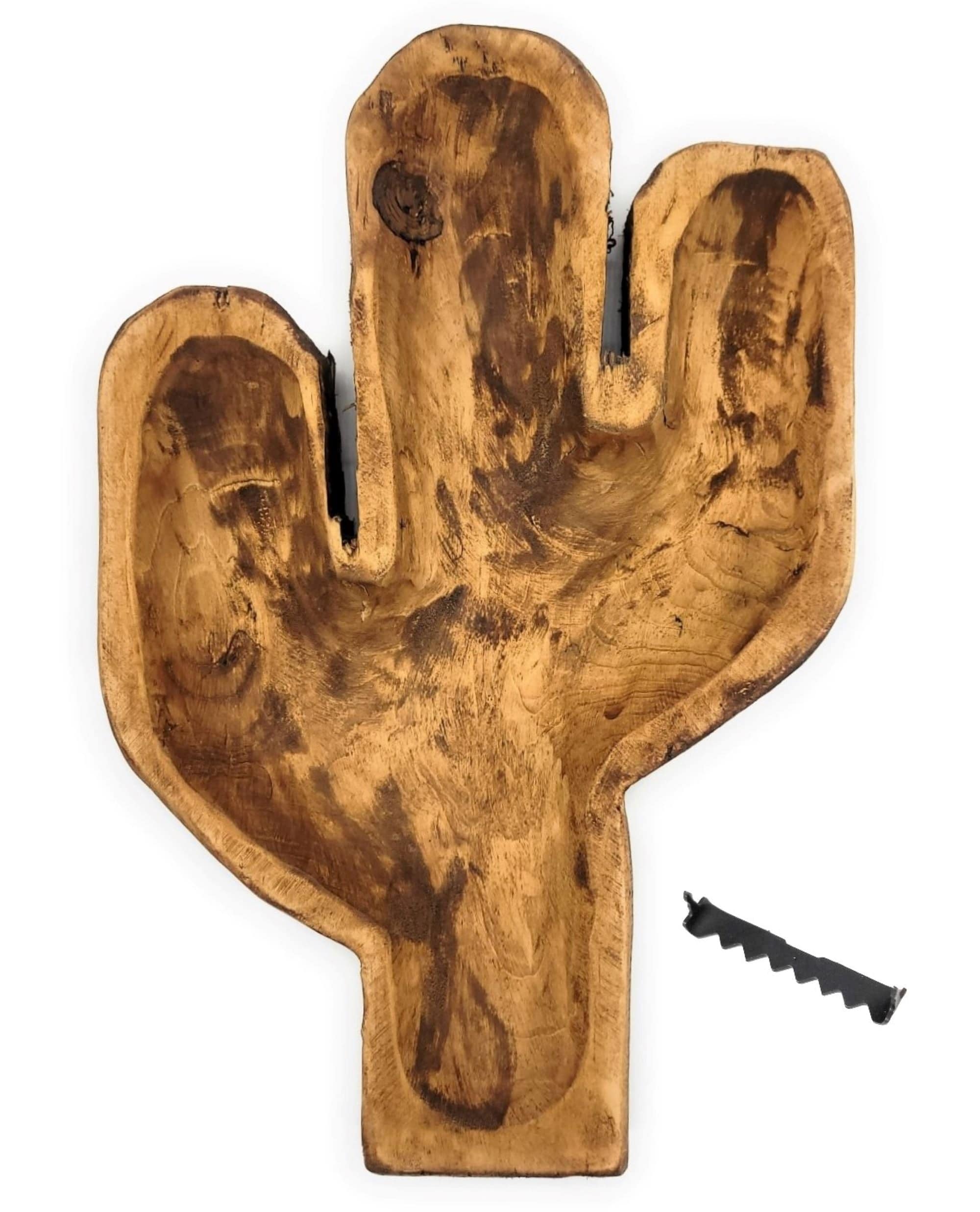 Large Wood Cactus Dough Bowl Or Wall Hanging - Ranch Junkie Mercantile LLC
