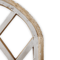 Farmhouse Wooden Wall Window Arch Wood Window - Lattice Gardens Antique White wall windowsRanch Junkie