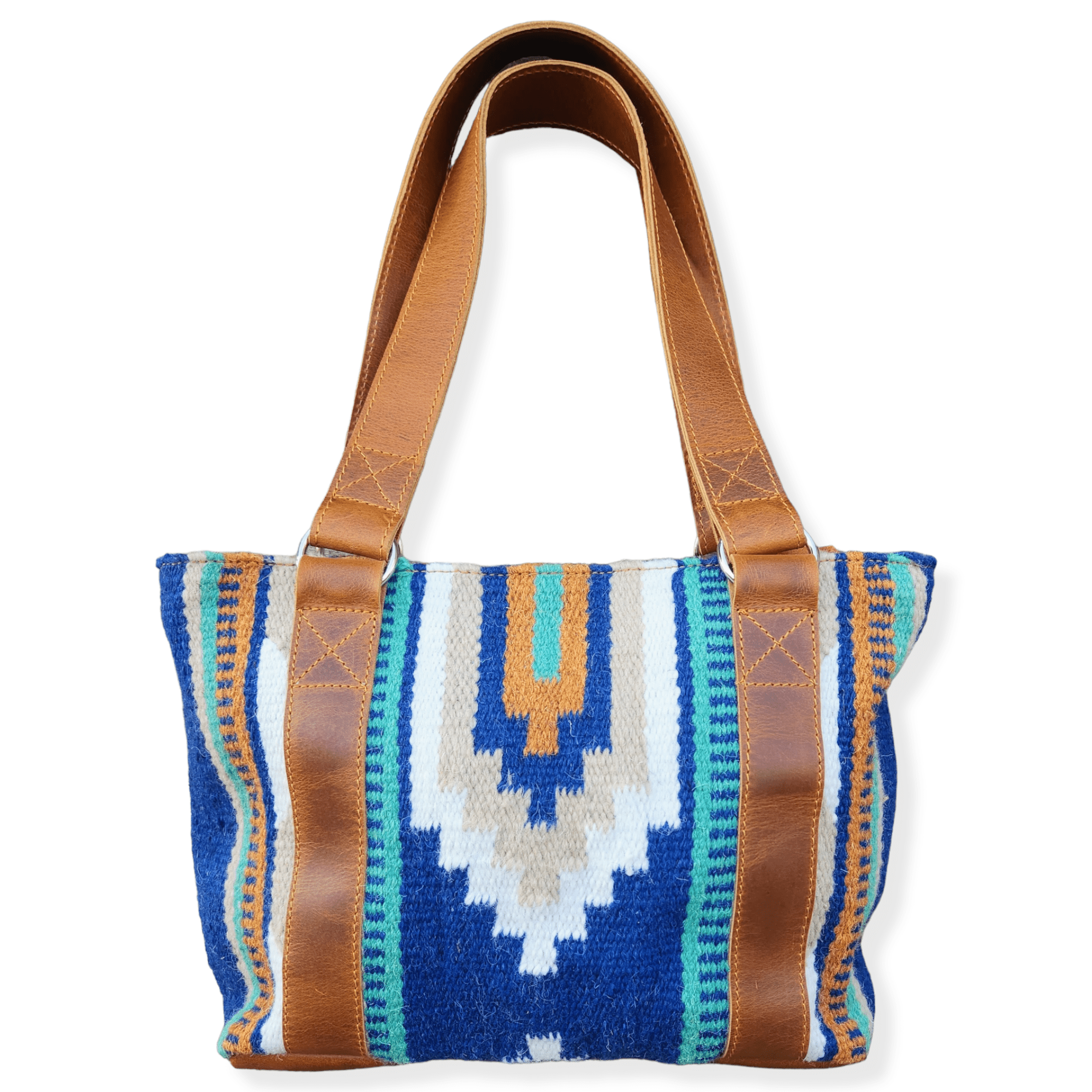 Dakota Southwestern Handwoven Wool Leather Boho Tote Western Handbag - Ranch Junkie Mercantile LLC