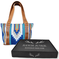 Dakota Southwestern Handwoven Wool Leather Boho Tote Western Handbag - Ranch Junkie Mercantile LLC