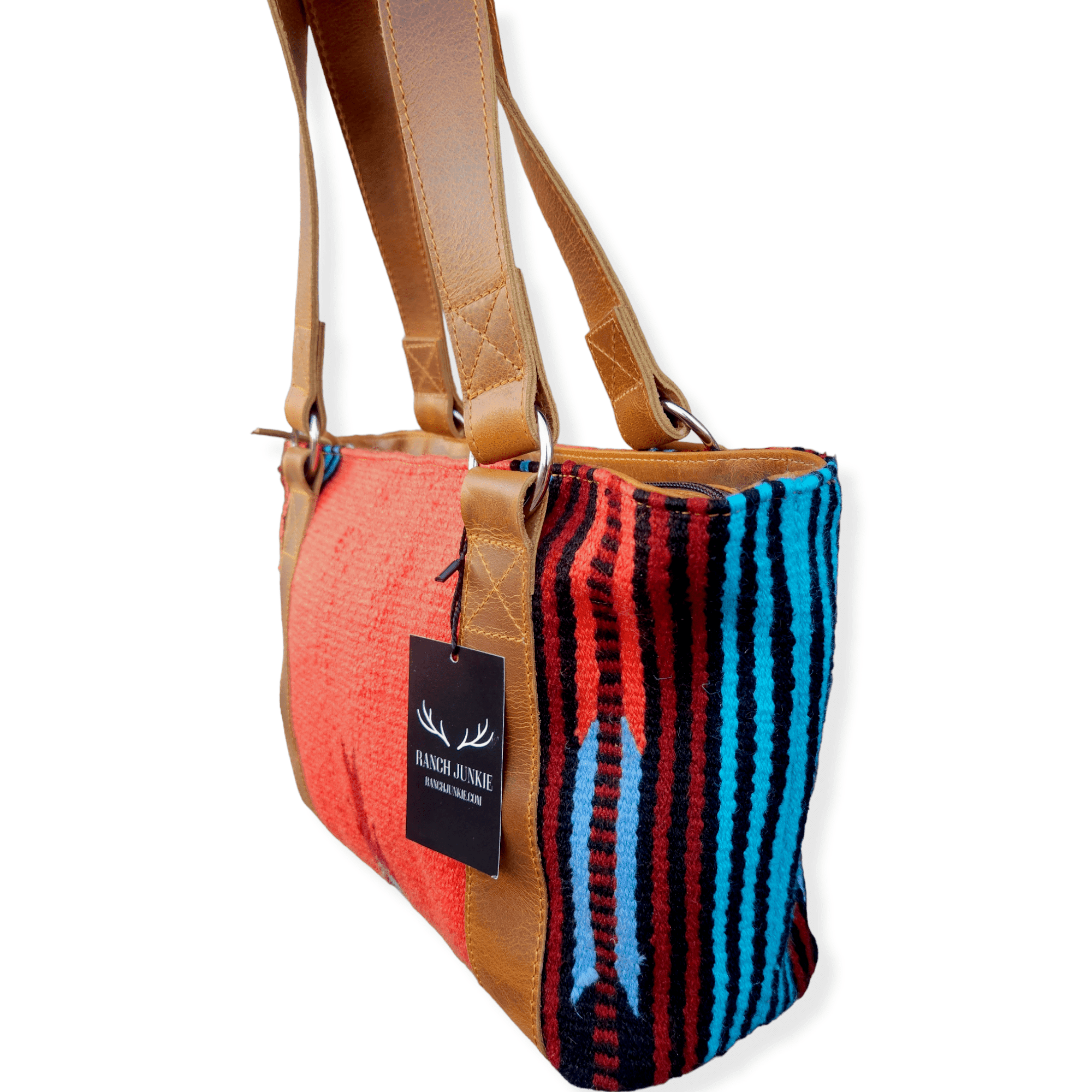 Sedona Southwestern Handwoven Wool Leather Boho Tote Western Purse - Ranch Junkie Mercantile LLC