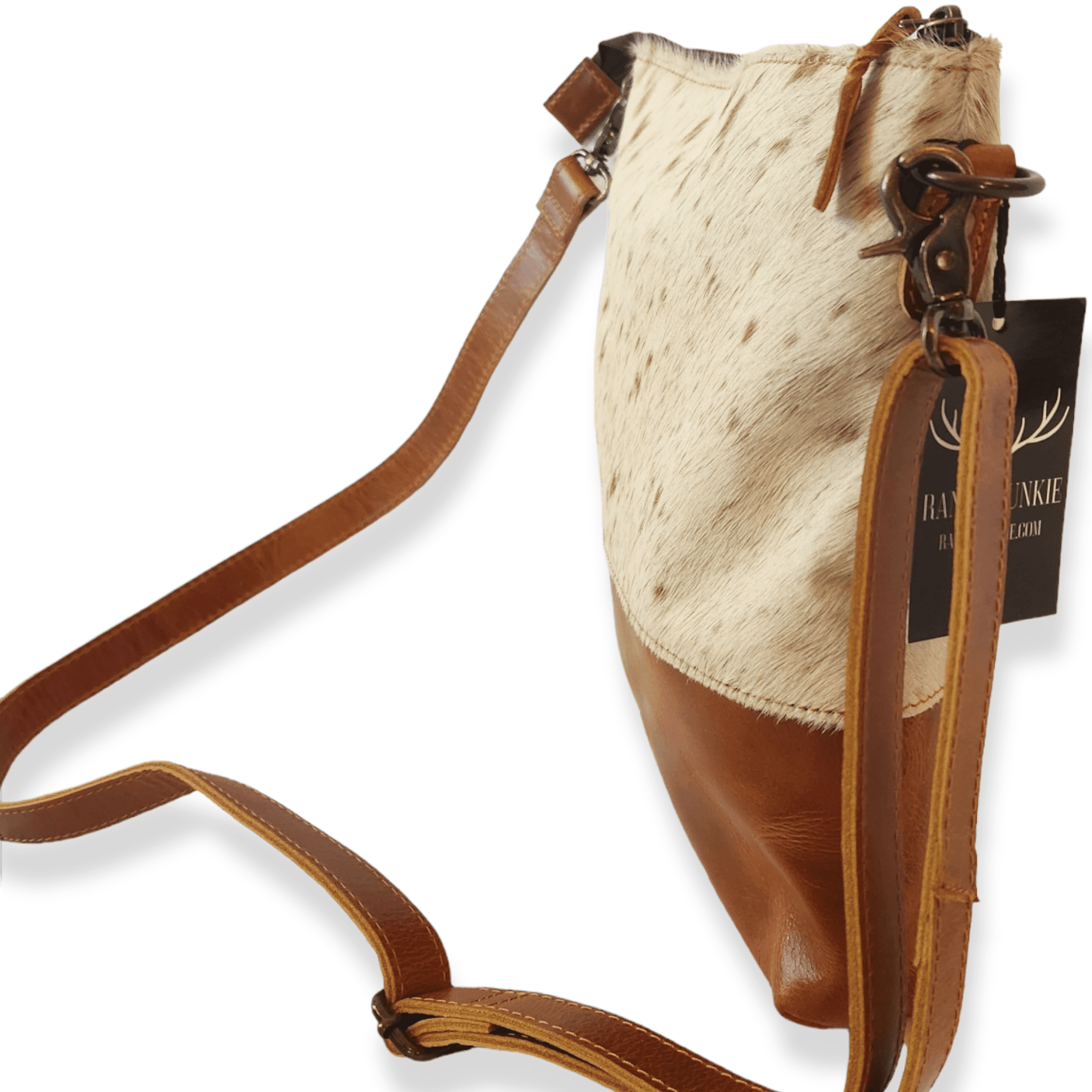 The Highlands Genuine Cowhide Large Crossbody Bag Saddle And Dark Brown Leather Crossbody Purse - Ranch Junkie Mercantile LLC