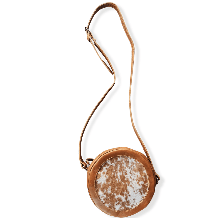 Genuine Cowhide Saddle Canteen Crossbody Highlands Purse - Ranch Junkie Mercantile LLC 