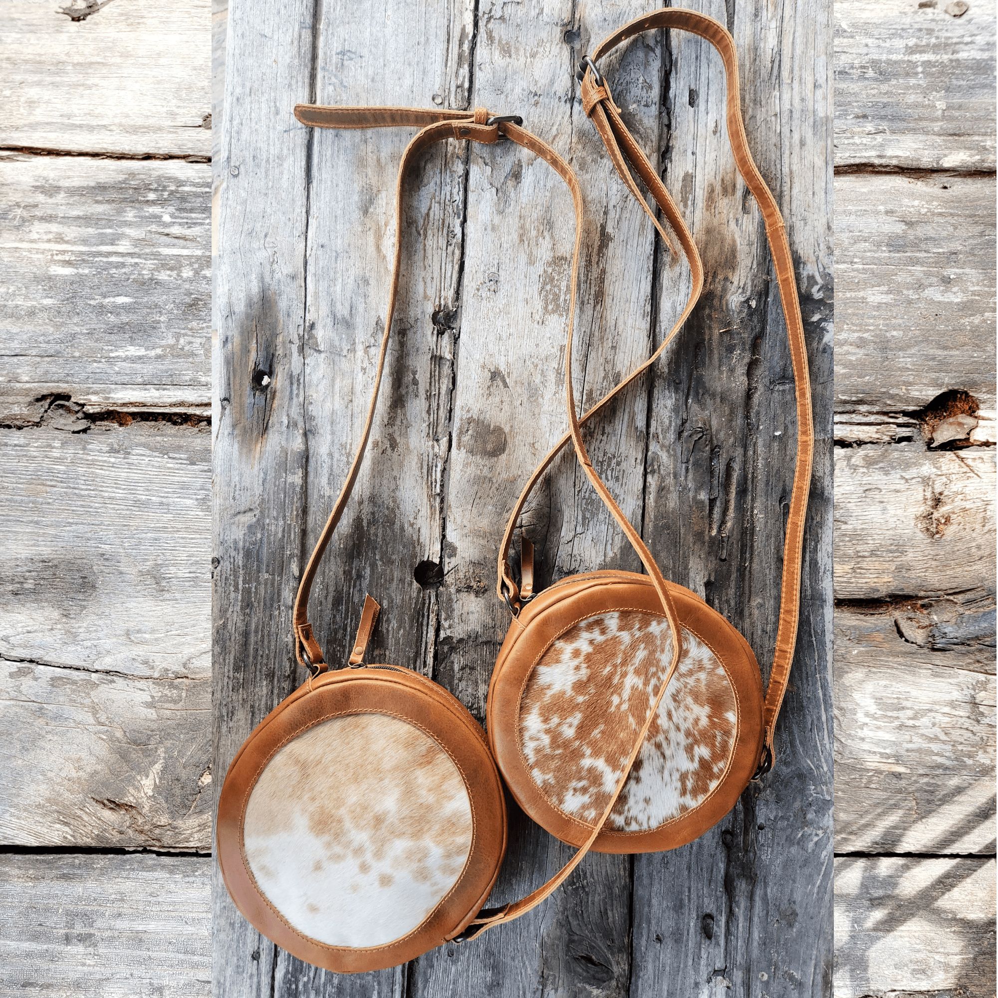 The Highlands Genuine Cowhide Saddle Canteen Crossbody Purse - Ranch Junkie Mercantile LLC