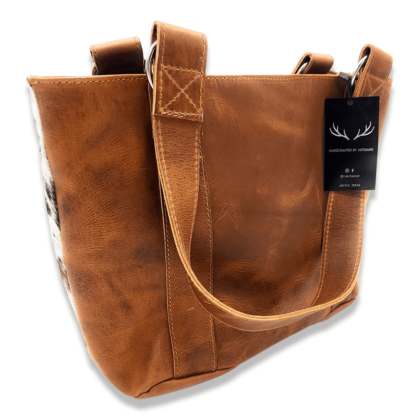 The Highlands Genuine Cowhide Tote Handbag Brown - Ranch Junkie Mercantile LLC