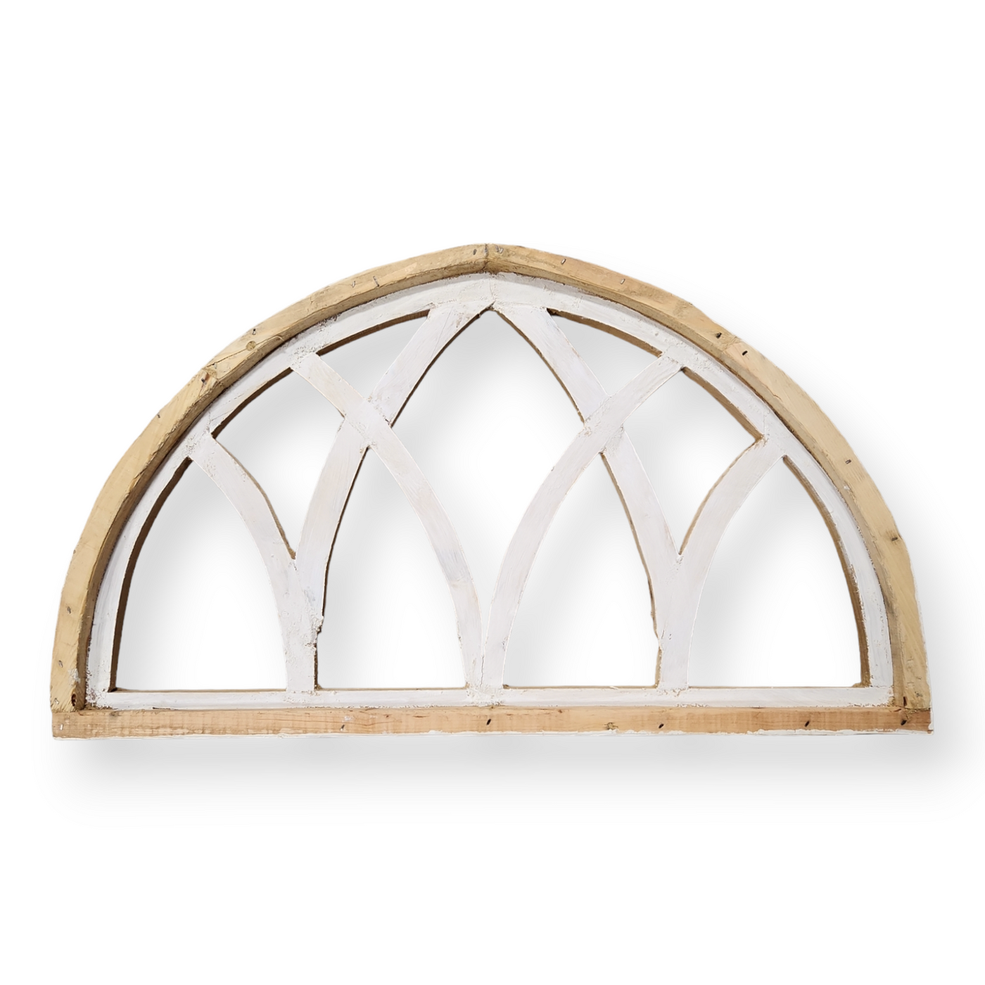 Farmhouse Half Moon Wooden Wall Window Arch -2 Sizes- Wood Cathedral Window Mountain Ridge - Ranch Junkie Mercantile LLC 