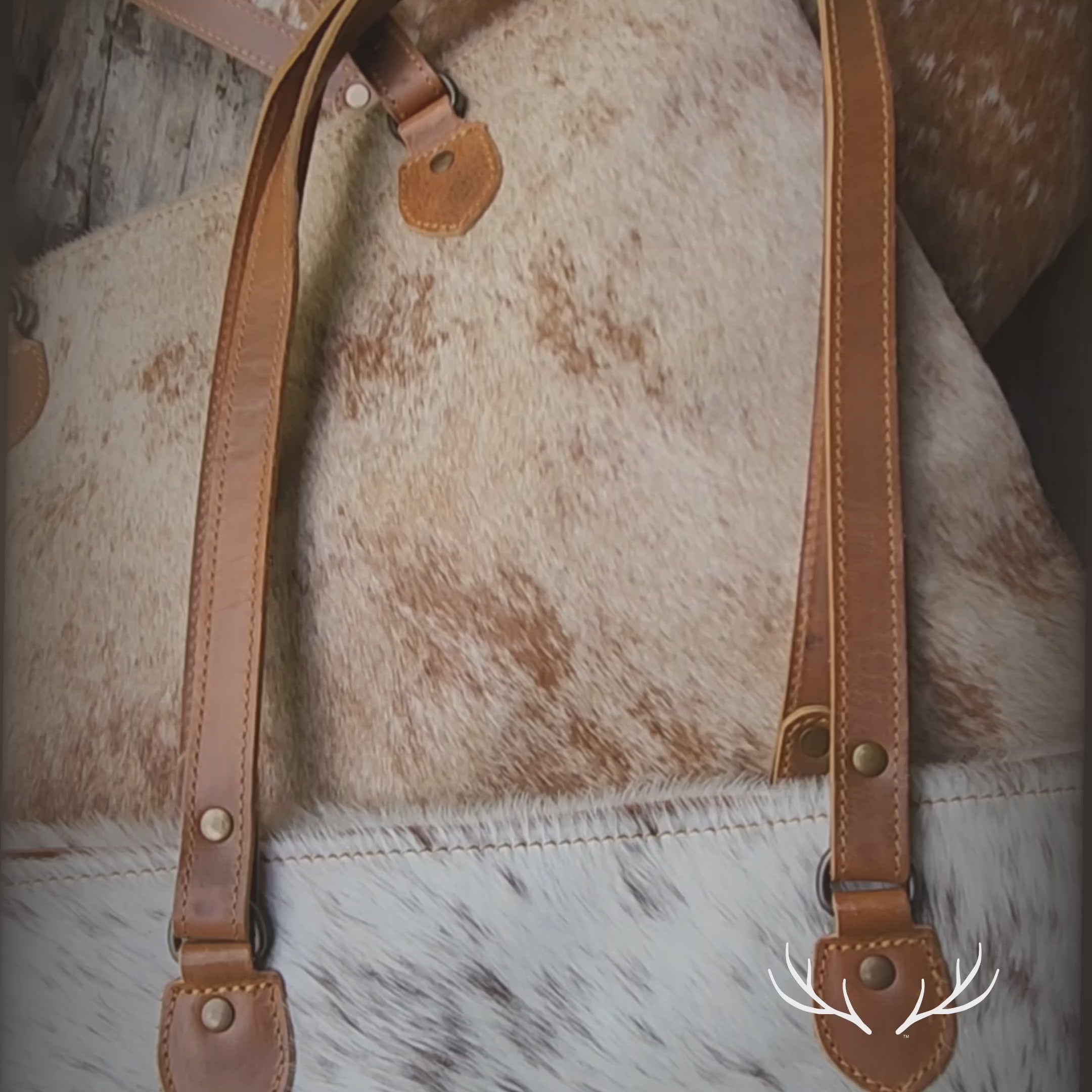Genuine Cowhide Duffel Bag The Highlands Saddle Large Cowhide Duffel