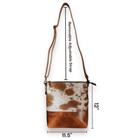 Bundle Deal -The Highlands Large Genuine Cowhide Weekender Duffel Saddle+ Crossbody Purse Saddle - Ranch Junkie Mercantile LLC