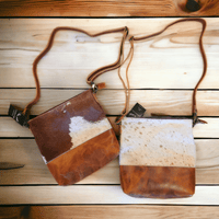 Mega Bundle Deal -The Highlands Large Genuine Cowhide Weekender Duffel Saddle+ Saddle Crossbody +Wristlet Clutch Saddle - Ranch Junkie Mercantile LLC 