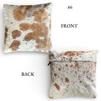 Sample Sale 18x18 Genuine Cowhide Pillow Covers Double Sided Highlands Cowhide Pillow - Ranch Junkie LLC 