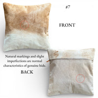 Sample Sale 18x18 Genuine Cowhide Pillow Covers Double Sided Highlands Cowhide Pillow - Ranch Junkie LLC 