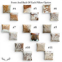 Sample Sale 18x18 Genuine Cowhide Pillow Covers Double Sided Highlands Cowhide Pillow - Ranch Junkie LLC 