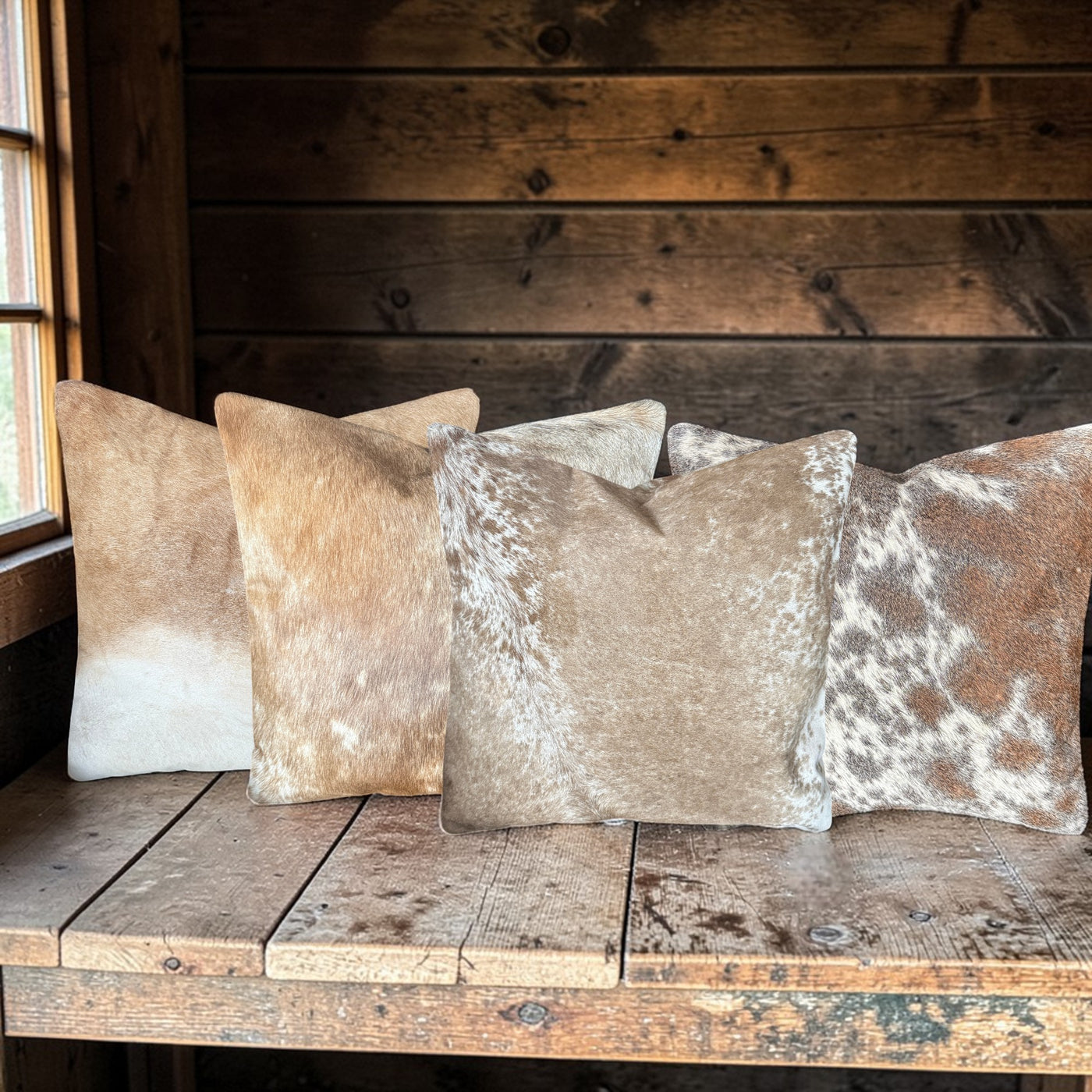 Sample Sale 18x18 Genuine Cowhide Pillow Covers Double Sided Highlands Cowhide Pillow - Ranch Junkie LLC 