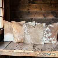 Sample Sale 18x18 Genuine Cowhide Pillow Covers Double Sided Highlands Cowhide Pillow - Ranch Junkie LLC 