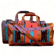The Sedona Aztec Leather Southwestern Weekender Western Duffel Bag Saddle Blanket Bag Luggage & BagsRanch Junkie
