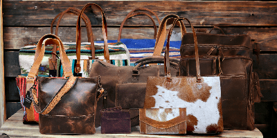 leather duffels and purses