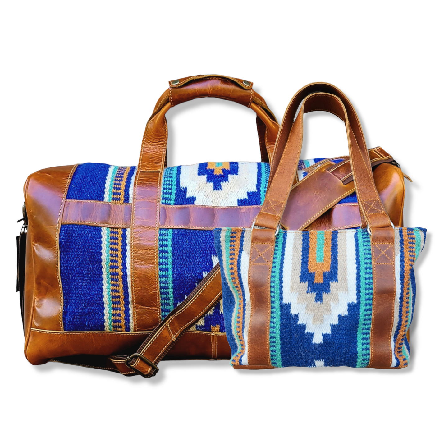 Bundle Deal-Dakota Southwestern Handwoven Wool Leather Weekender + Dakota Handwoven Wool Tote Purse Luggage & BagsRanch Junkie