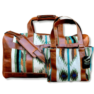 Bundle Deal-Aspen Southwestern Handwoven Wool Leather Weekender + Aspen Handwoven Wool Tote Purse Luggage & BagsRanch Junkie
