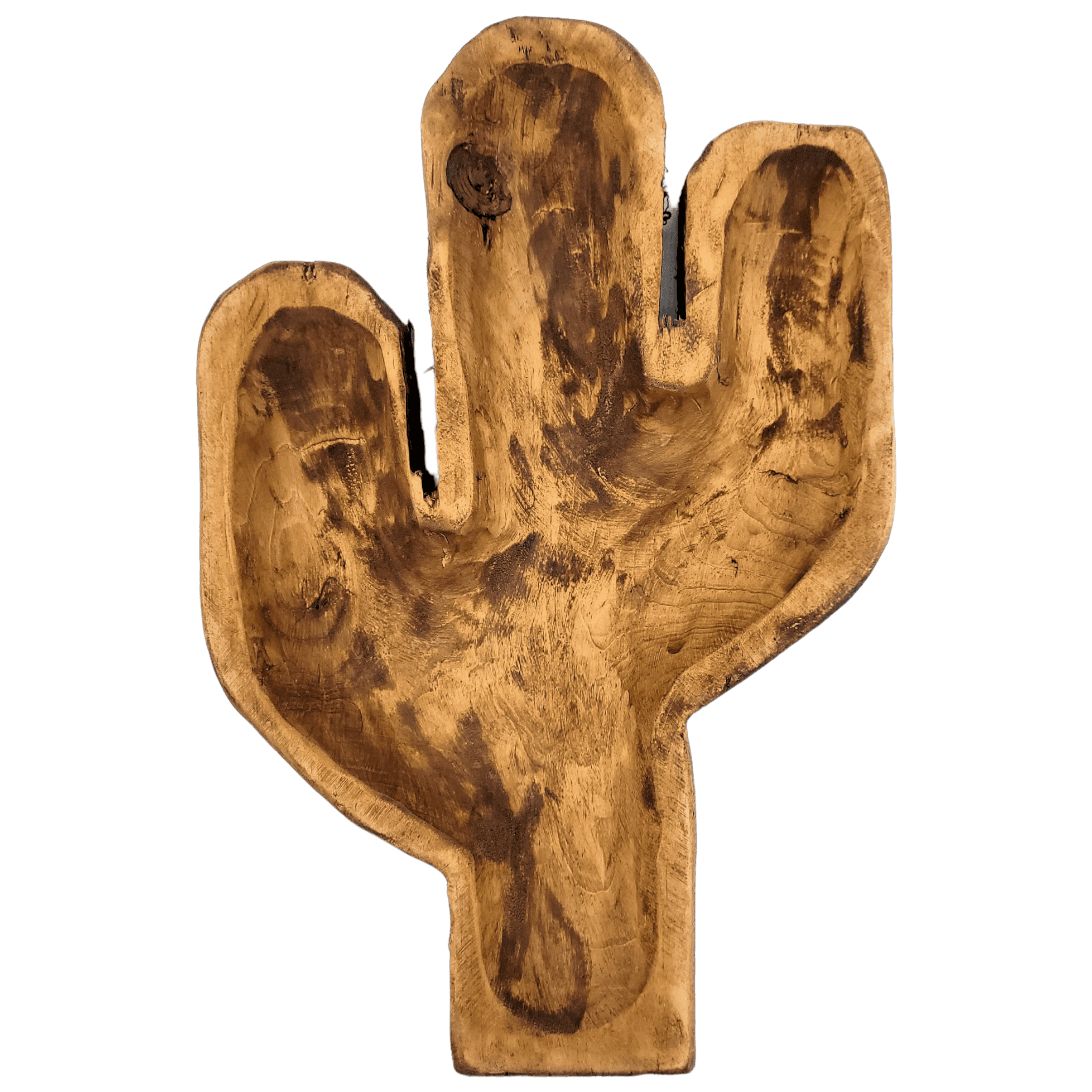 Large Wood Cactus Dough Bowl Or Wall Hanging - Ranch Junkie Mercantile LLC