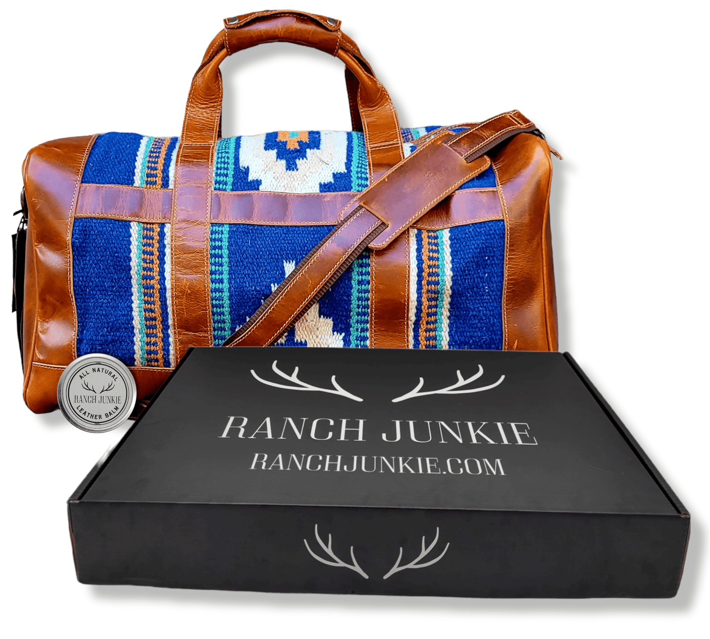 The Dakota Southwestern Leather Aztec Weekender Duffel Bag - 45L - Ranch Junkie Mercantile LLC