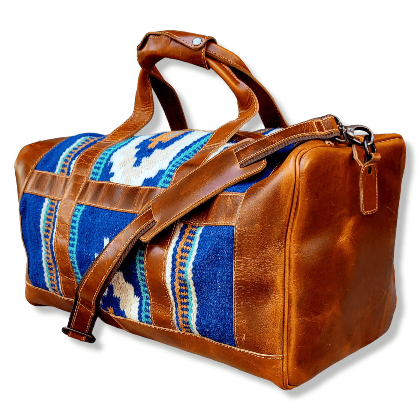 Bundle Deal-Dakota Southwestern Handwoven Wool Leather Weekender + Dakota Handwoven Wool Tote Purse - Ranch Junkie Mercantile LLC