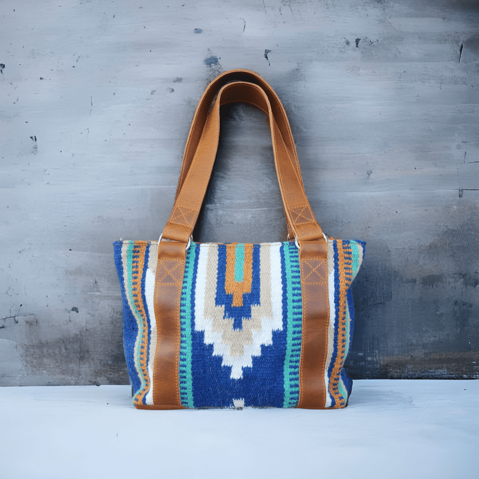 Bundle Deal-Dakota Southwestern Handwoven Wool Leather Weekender + Dakota Handwoven Wool Tote Purse - Ranch Junkie Mercantile LLC