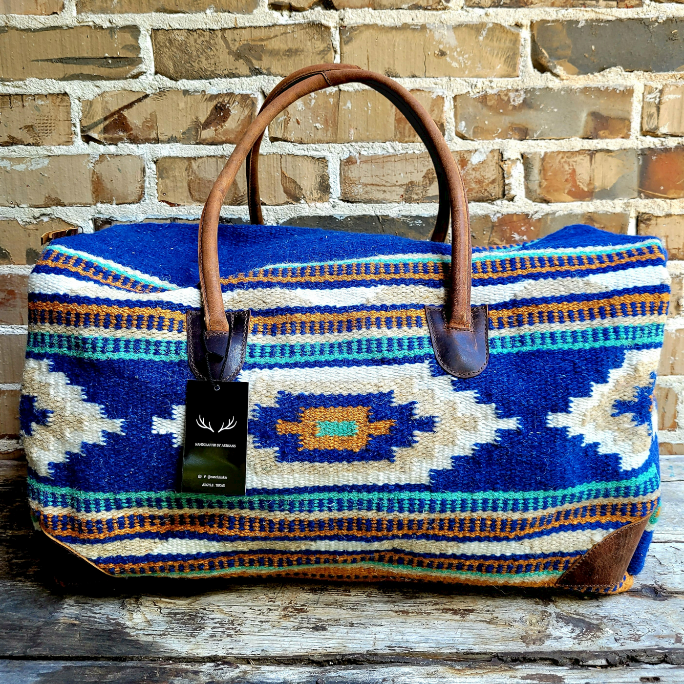 Bundle Deal-Dakota Wool Southwestern Boho Aztec Large Weekender Duffel Bag + Dakota Large Handwoven Wool Boho Tote - Ranch Junkie Mercantile LLC