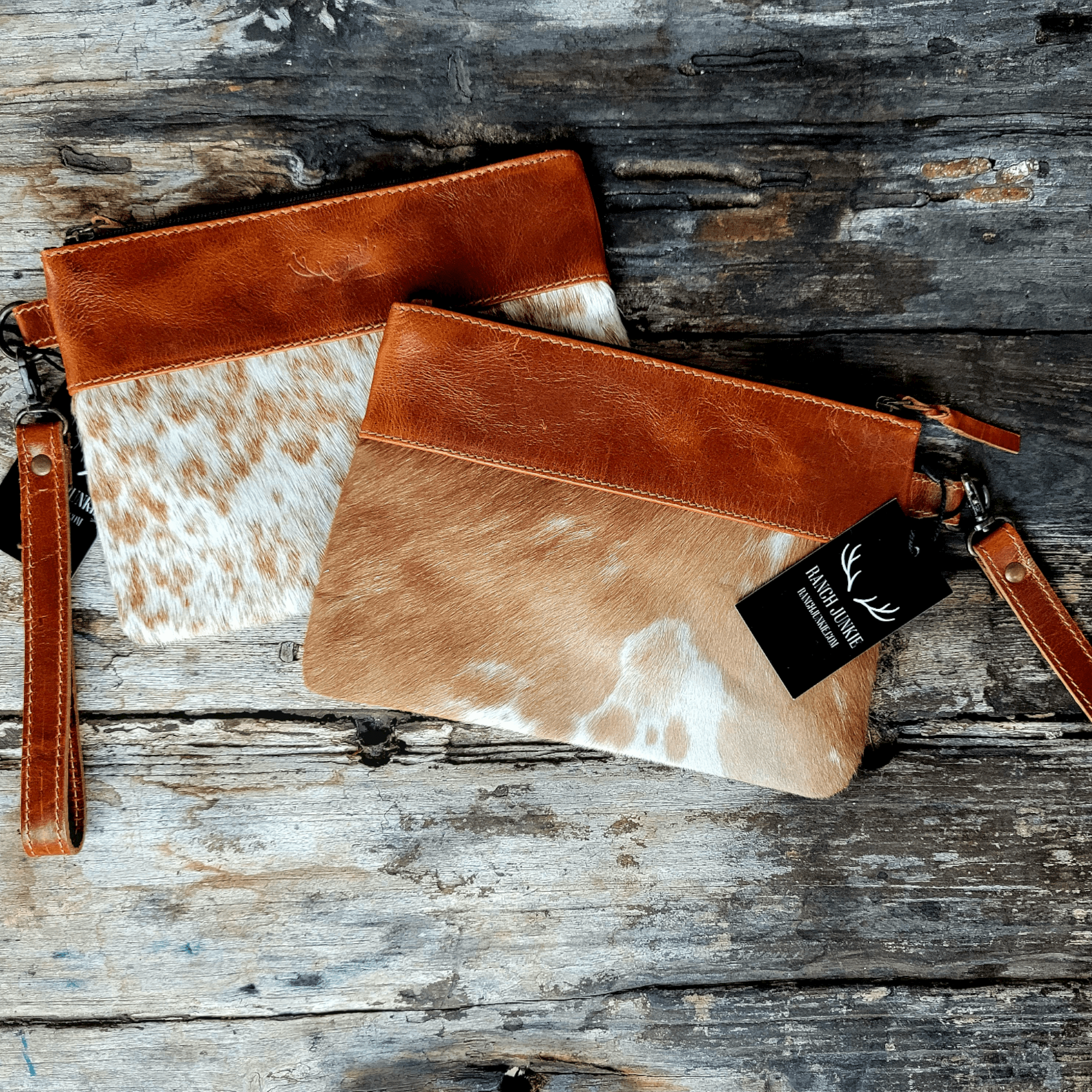 Mega Bundle Deal -The Highlands Large Genuine Cowhide Weekender Duffel Saddle+ Saddle Crossbody +Wristlet Clutch Saddle - Ranch Junkie Mercantile LLC 